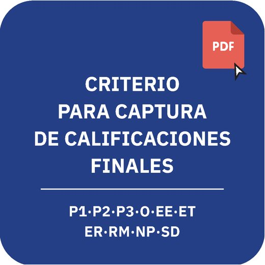 Criterio para captura de calificaciones finales